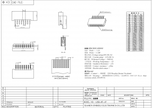 FPC 1,25B-WT-nP Passo de 1,25 mm FFC Conector FPC Contato duplo 1 lado Tipo SMT Número de posição personalizada 4 a 40 pinos