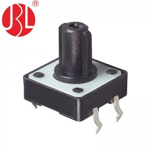TC-00123 Interruptor tátil de haste plana 12,0 mm x 12,0 mm DC12V 0,05A DIP vertical