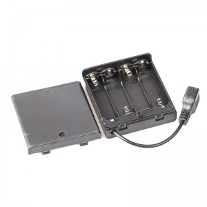 4 AA Battery Holder with USB Type A Female Connector