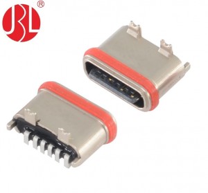 USB-20C-F06-SM19F IPX7 Waterproof USB Type C 6Pin SMD USB Type-C Receptacle 6P
