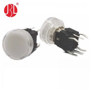 TD01-3012L Beleuchteter Tastschalter vom DIP-Typ mit runder Tastschalterkappe und LED-Farben können angepasst werden.