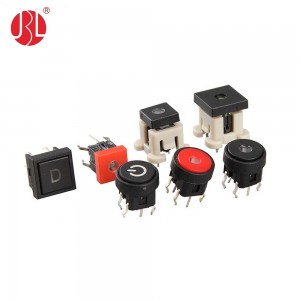 TD03-1D 6,00 mm x 6,00 mm Interruptor tátil iluminado 6 pinos As cores do led podem ser personalizadas
