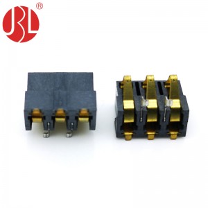 BC-0331-68 3 Position Spring Battery Contact Connector Surface Mount, Right Angle