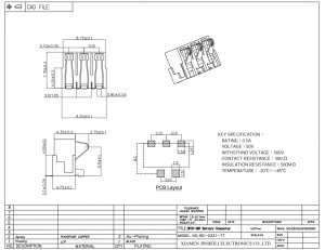 BC-0331-77 Conector de contato de bateria de mola 3 posições SMD ângulo reto