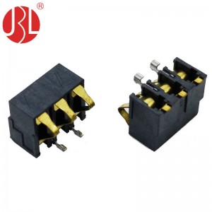 BC-0331-77 Feder-Batteriekontakt-Steckverbinder, 3 Positionen, SMD, rechtwinklig