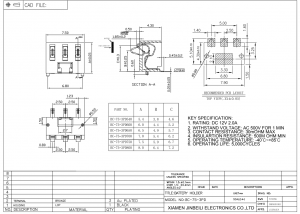 BC-75-3PD650 Kundenspezifischer Feder-Batterieanschluss SMT 3 Positionen