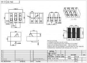BT-003 4-Positionen-Feder-Batteriekontakt-Steckverbinder Oberflächenmontage vertikal