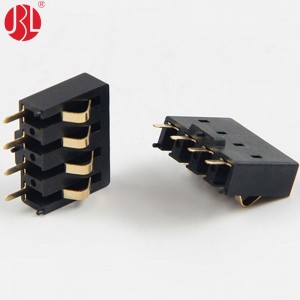 BT-03A-4PD 3.5mm Pitch Spring Battery Connector 4 Way Through Hole Right Angle