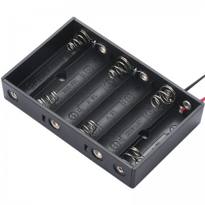 Caixa de suporte de bateria personalizada 6 AA cabo de fio com conector