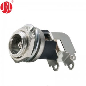 DC-025KM Panel Mount DC Power Jack THT Hole Right Angle