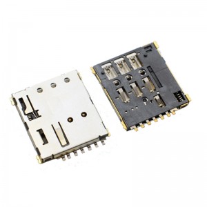 1.37mm Push Push Nano SIM Memory Card Connector 7PIN SMT Right Angle