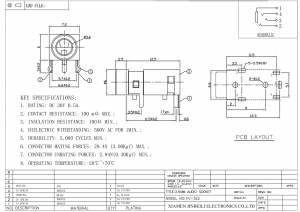 Conector estéreo de 3,5 mm através do orifício 5 pinos DC12V 1A Conector de áudio 3,5 mm PJ-322