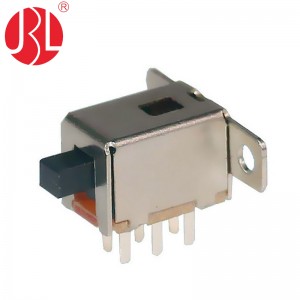 PS-22F04 Screw Mount Push Button Switch DPDT Through Hole Right Angle