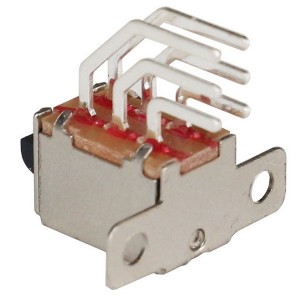PS-22F07 Horizontal Push Button Switch DPDT Panel Mount DIP Through Hole Veritcal DC30V 0.3A