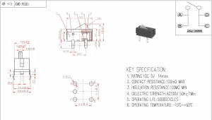 RM-021-01A Detector Interruptor Através do Orifício Pino PC Interruptor DIP de Ação por Pressão