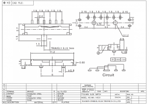 MK-14C01 Mini interruptor deslizante SP4T SMD SMT horizontal