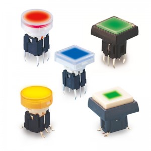 TD01-1S 6*6 Illuminated tactile switch SMT type without tact switch cover led colors can be customized