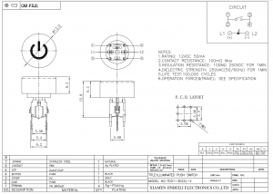 TD01-3022L-X Interruptor tátil iluminado personalizado de 13 mm DIP