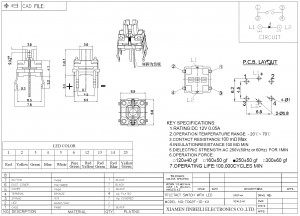 TD02F-1D 6*6*7 Тактильный переключатель с подсветкой IP67 водонепроницаемый