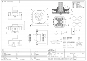 TS-1501 4-Wege-Richtungsnavigationsschalter Joystick-Tastschalter Oberflächenmontage DC12V 0,05A