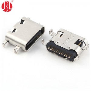 USB-20C-F-01C08 Mid Mount USB Type C Jack 16Pin Offset 0.8mm