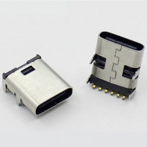 USB-20C-F-06-L12.0 USB Type C Jack 6 Way SMT Right Angle