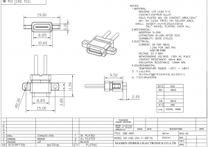 USB-20C-F-06F10L Schraub-USB-Typ-C-Buchse für Panelmontage