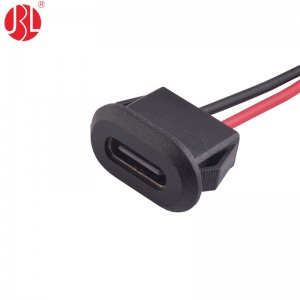 USB-20C-F-06F12L Snap In USB Type C Connector Panel Mount