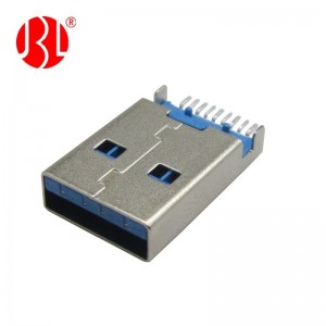 USB 3.0 tipo A plugue 9P SMT através do orifício