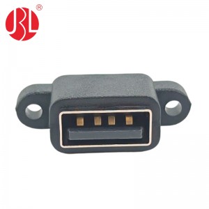 USB-AF-SD115F Розетка USB 2.0 типа A, 4 положения, монтаж в панель, сквозное отверстие