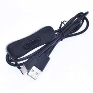 Câble personnalisé USB 2.0 Type A mâle vers USB Type C mâle avec interrupteur marche/arrêt