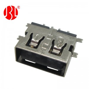Mid Mount USB A 2.0 Female Connector SMT Offset 1.9mm