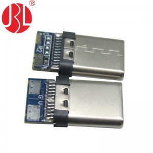 Kundenspezifischer USB-Typ-C-Stecker mit Kabelmontage, 24 Positionen, mit Leiterplattenbestückung