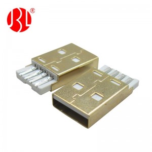 Gold Plating USB 2.0 Type A Plug Free Hanging
