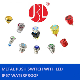 Interruptor de pressão iluminado interruptor de metal com led (ip67)
