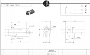 PJ-208C Audiobuchse 2,5 mm DIP 3-Pin rechtwinklige Stereobuchse STX-2000-3N
