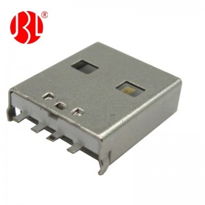 Mid Mount USB Type A 2.0 Plug 4 Pos SMD Offset 2.55mm