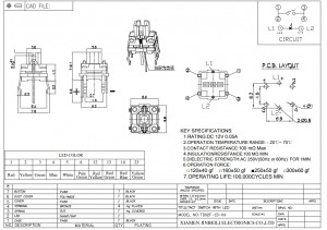 TD02F 6 × 6 mm IP67 Wasserdichter beleuchteter Tastschalter 50 mA DC 12 V